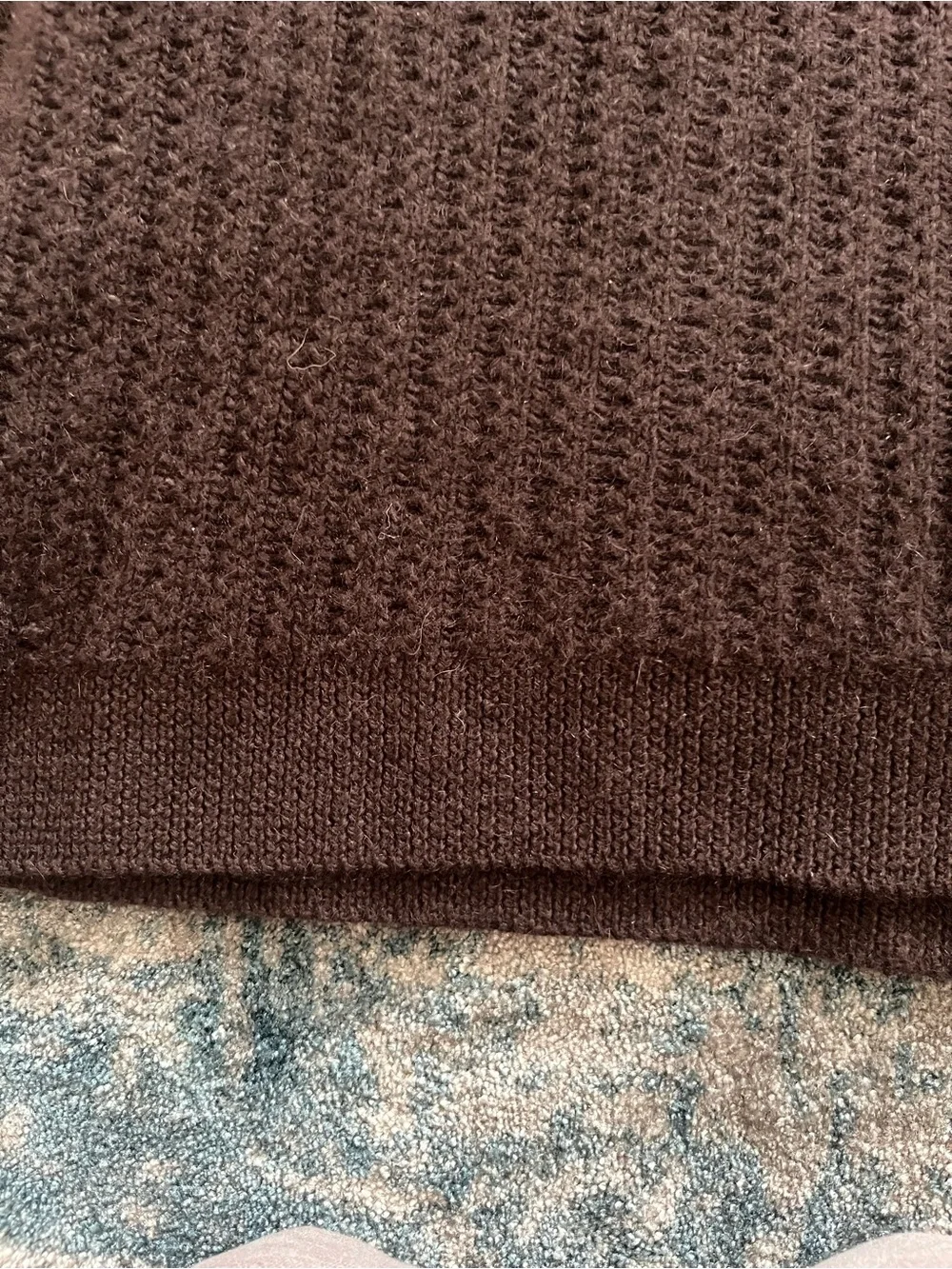 Gucci Men's V-Neck Cashmere Mohair Sweater in Chocolate Brown